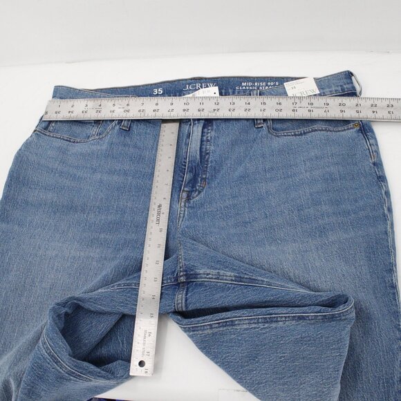 NWT J Crew jeans womens 35 42x29 Mid Rise 90's Classic Straight Fit blue stretch - Picture 5 of 13